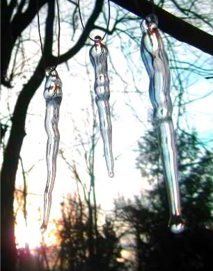 Family Tree Glass Icicle Ornaments! (set of 6)