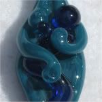 "Nursin'~Mama" pendant: <br> Cobalt on Turquoise