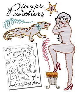 Pin Ups &amp; Panthers Embroidery Pattern