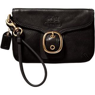 Coach  Bleeker Leather Capacity Wristlet in Coal Black