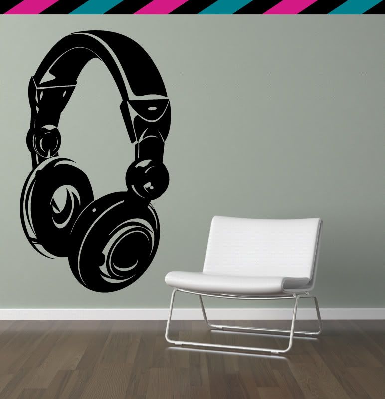 Headphones Music Hip Hop urban street rap wall decal eBay