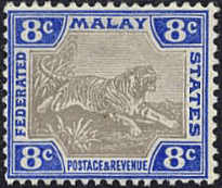 Stamp depicting Malaysian Tiger