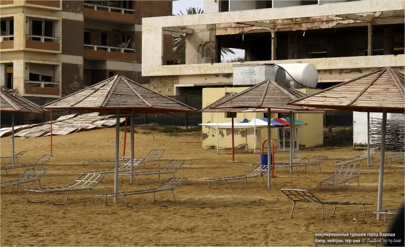 closed occupied moved and plundered Varosha town Cyprus