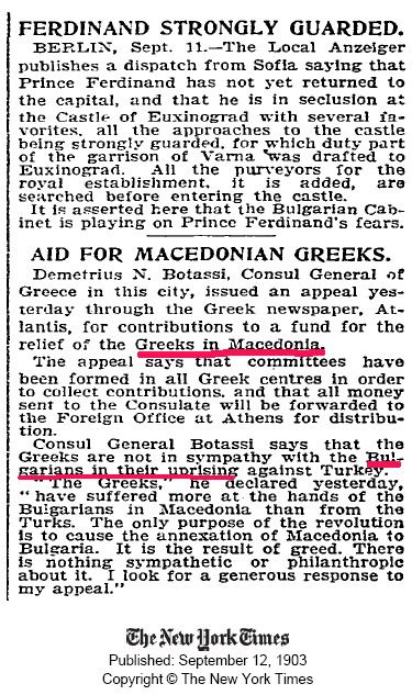 Macedonia – New York Times about the Bulgarians of Macedonia (1900 – 1910)