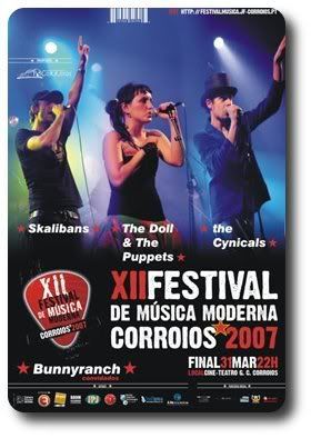 cartaz com finalistas Festival de Música Moderna Corroios'2007