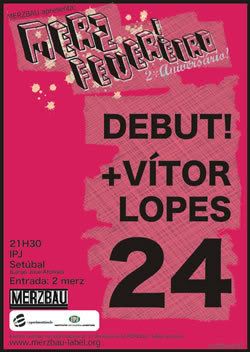 cartaz Debut!+Vitor Lopes, IPJ Setúbal, 24Fev, 21h30