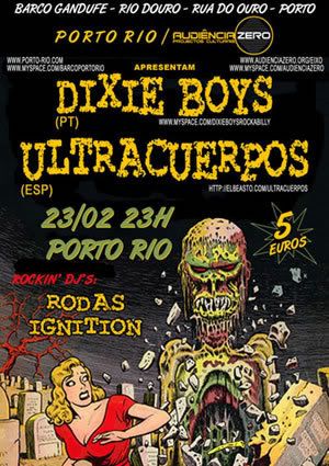 cartaz Dixie Boys+Ultracuerpos, Porto-Rio, 23Fev, 23h