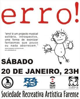 erro!, Soc. Rec. Art. Farense, Faro, 20Jan, 23h