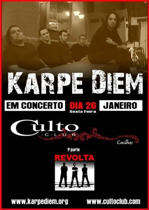 cartaz Karpe Diem+Revolta,Culto Bar, Cacilhas, 26Jan