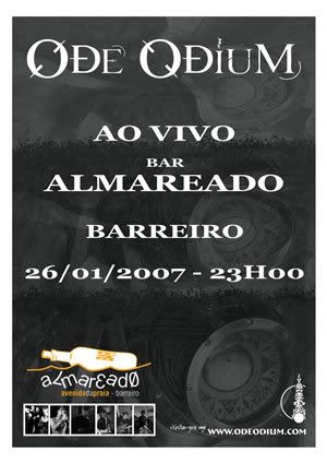 cartaz Ode Odium, Bar Almareado, Barreiro, 26Jan, 23h