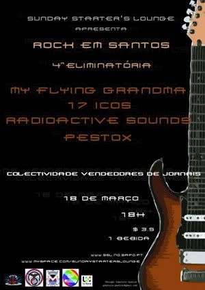 cartaz 1º Concurso de Bandas - Rock em Santos