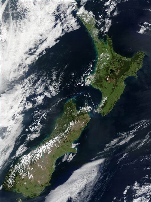 New Zealand from space.