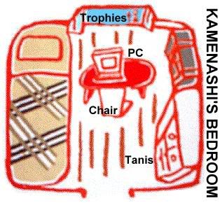 Kame's
                           illustration of his own room