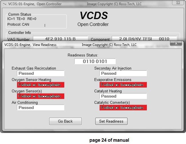 Is is normal to show some sensors not ready / failed? VW Vortex