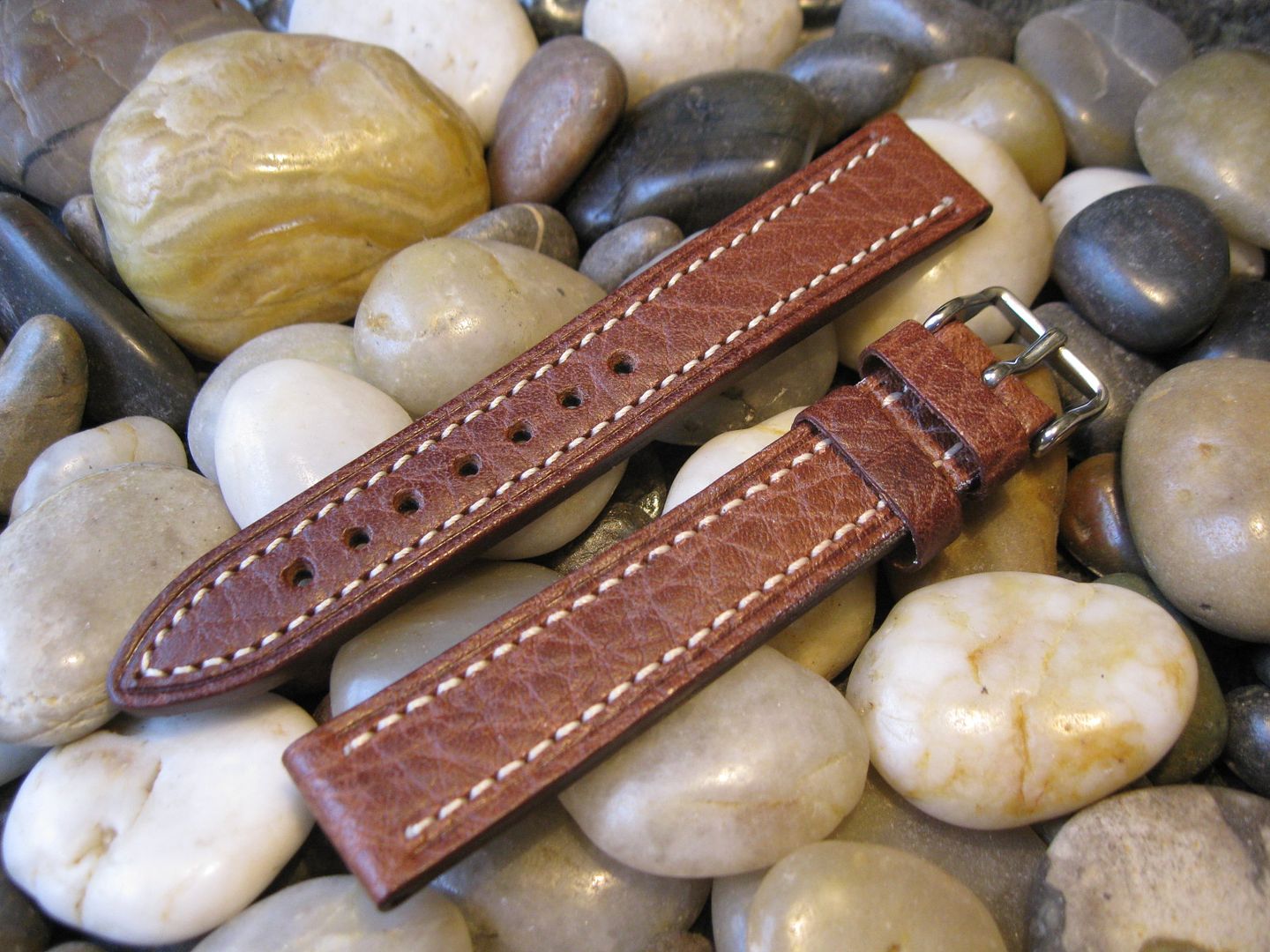 18 mm Hadley Roma MS894 Brown Buffalo Grain Italian Leather Watch Band strap - Zdjęcie 1 z 1