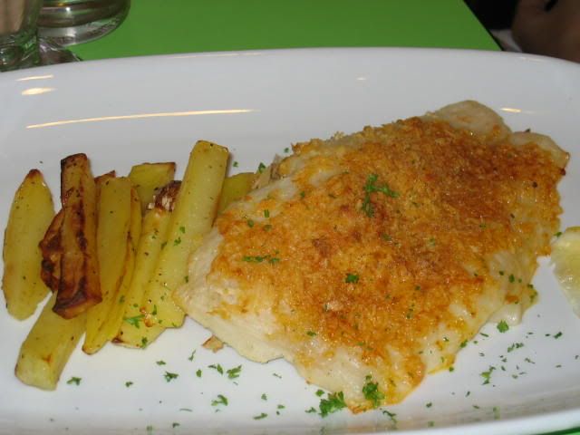 Garlic-crusted dory