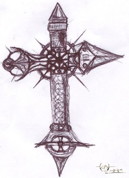A quick ballpoint sketch for possible designs for a tattoo