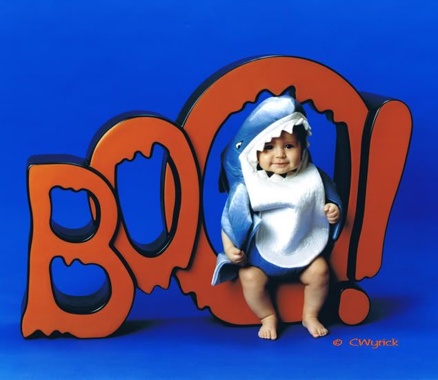 "Boo" said the Halloween shark.