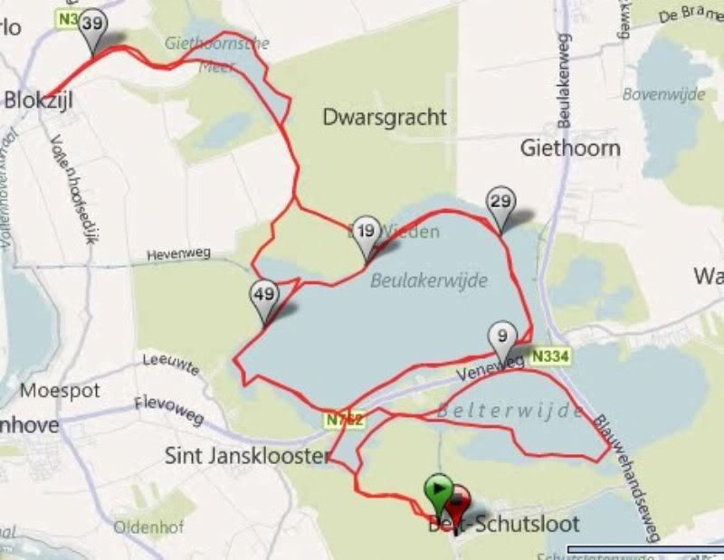 Route 56 km beltschutsloot - blokzijl