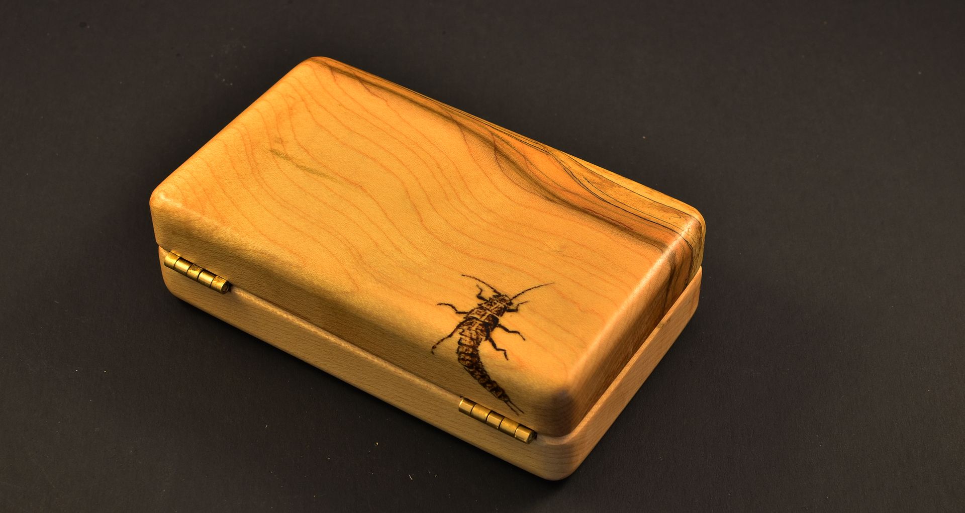 Beautiful, custom wood fly boxes