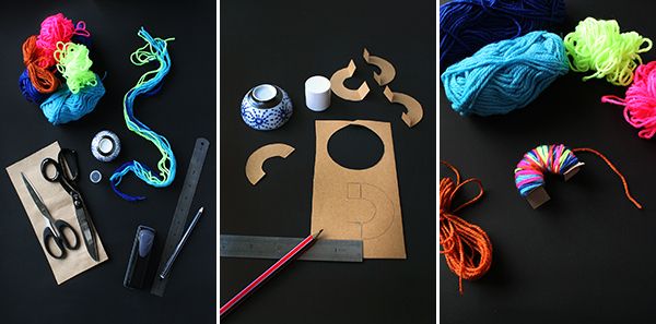 Woven Pom Pom Napkin Rings DIY by Kitiya Palaskas