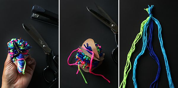 Woven Pom Pom Napkin Rings DIY by Kitiya Palaskas