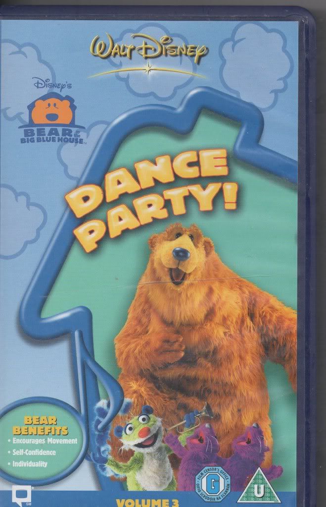 Bear In The Big Blue House Dance Party Vhs Pal Video