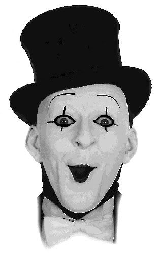 a picture of a mime. makeup mime. a picture of a mime.