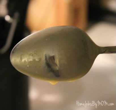 coating the back of a spoon