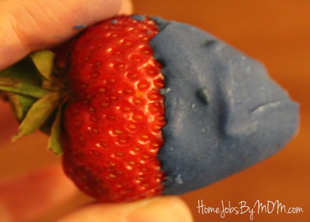 blue chocolated covered strawberry