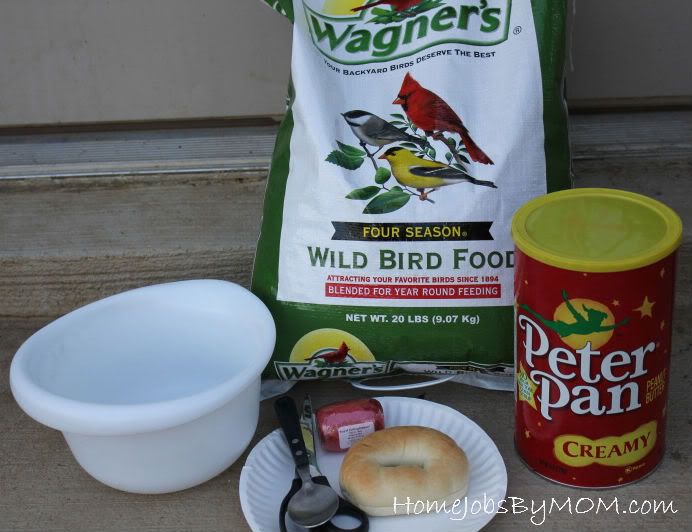 supplies for bagel birdfeeder