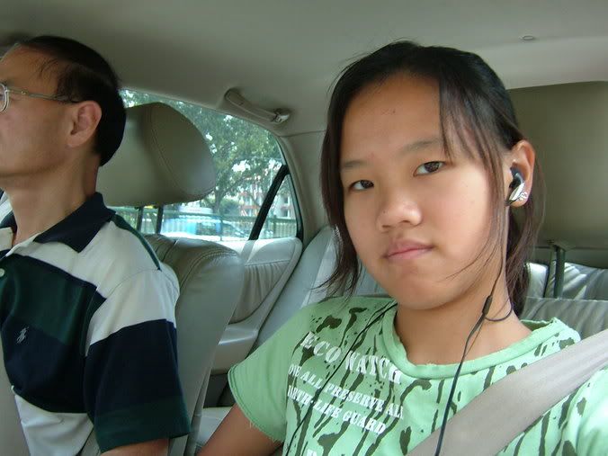 Me listening to my mp3 in the car