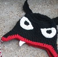 Crocheted Vamp Baby Hat :: 3-6M