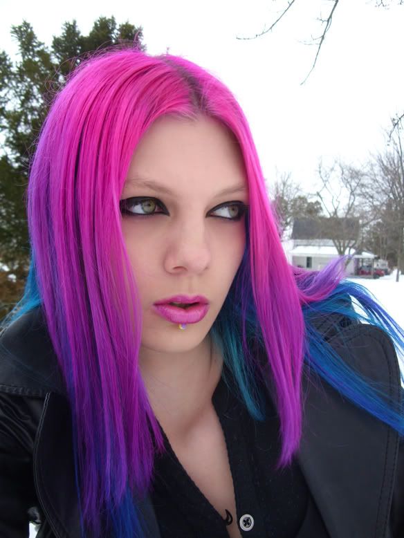 Hair With Pink Underneath. I dye underneath blue,