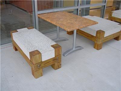 Concrete and Wood Benches