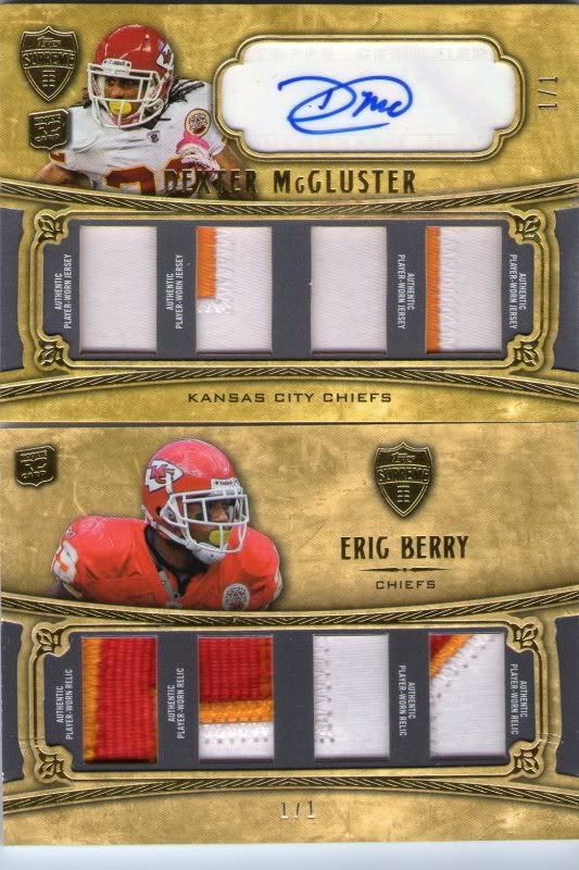 Eric Berry Dexter McCluster Player Worn Jersey Patch