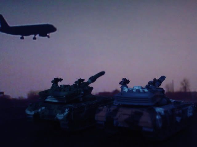 The Merkavas guarding the airport