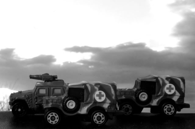 Sideview of Medic Convoy in B&amp;W