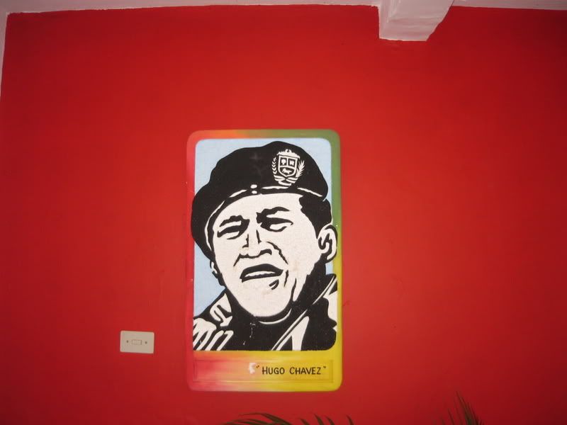 Hugo Chávez wall hanging in the offices of PSUV in Mérida