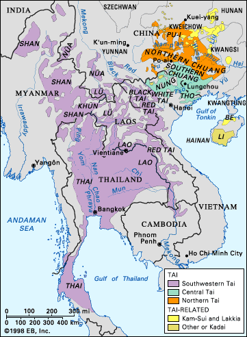 map of laos and thailand. From the map, Thai , Lao and