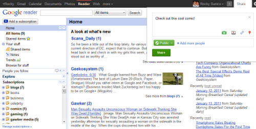 Google+ in Reader Google+ in Reader