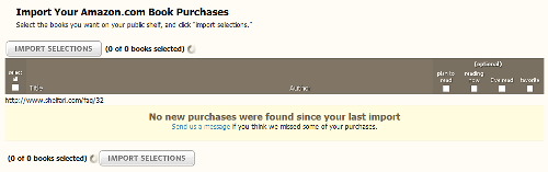 Shelfari - Amazon Import Shelfari - Amazon Import
