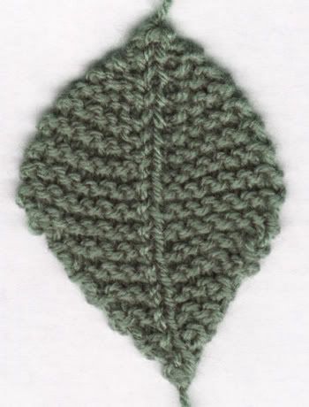 tricoter une feuille en laine