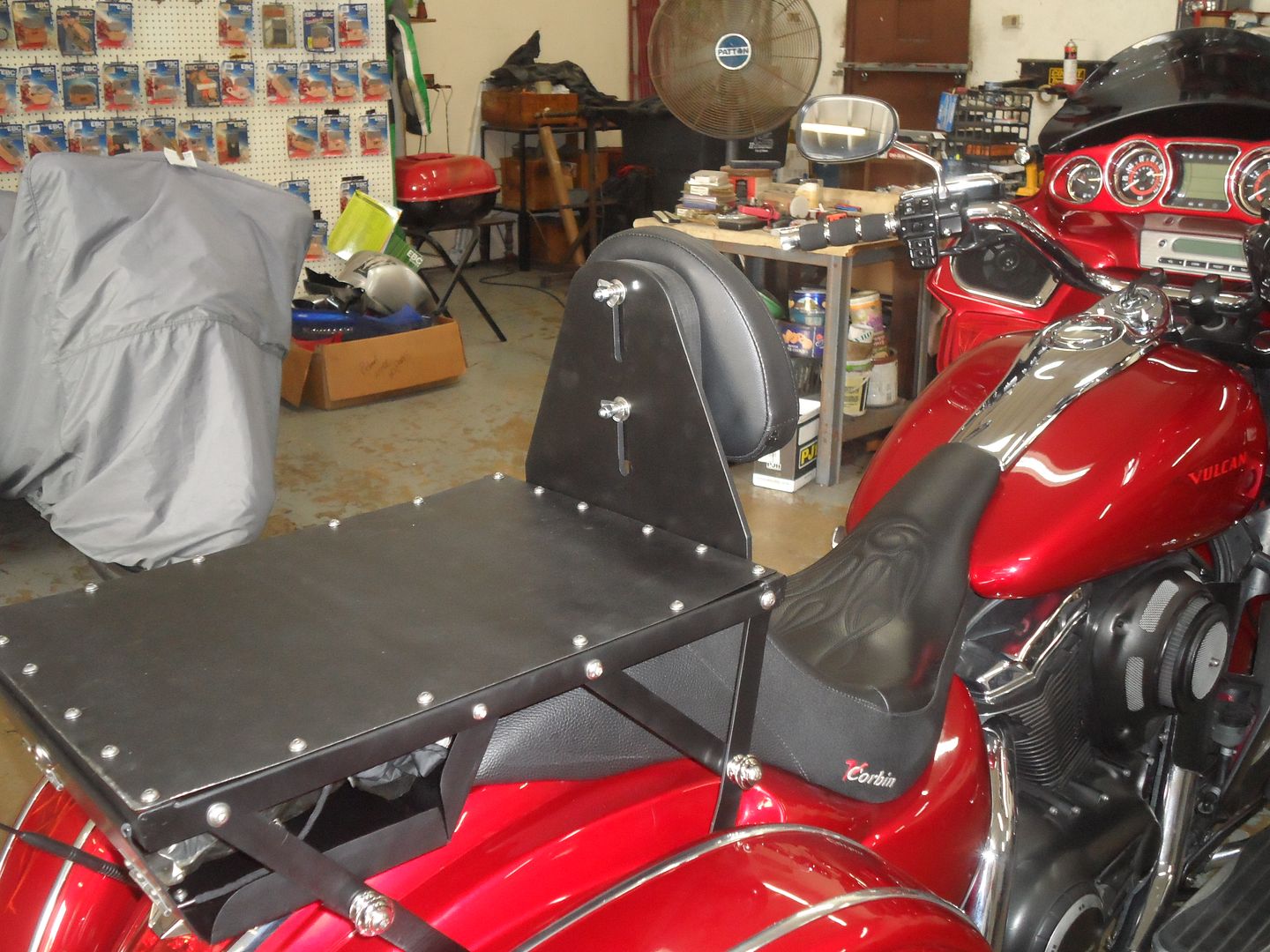 My custom made luggage rack for Vaquero Kawasaki Vulcan Forum