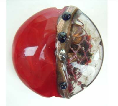 Simply Red - Ian Williams Handmade Artisan Glass Lampwork Pendant Bead x1