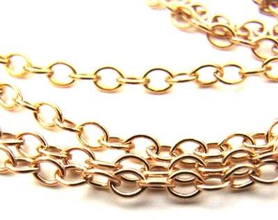 Gold Filled Chain - 1.5x2mm Tiny Flat Oval per foot (30cm)