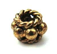 BALI Gold Vermeil Beads 4x4x2mm Antiqued Spacer Bead x1 