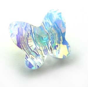 Swarovski Crystal Beads  6mm Butterfly Crystal Aurora Boreale AB x1