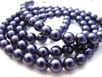 Swarovski Crystal Pearl Beads 8mm Purple Dark Pearls x1