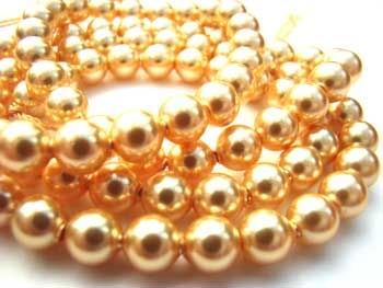 Swarovski Crystal Pearl Beads 4mm Gold Pearls x10